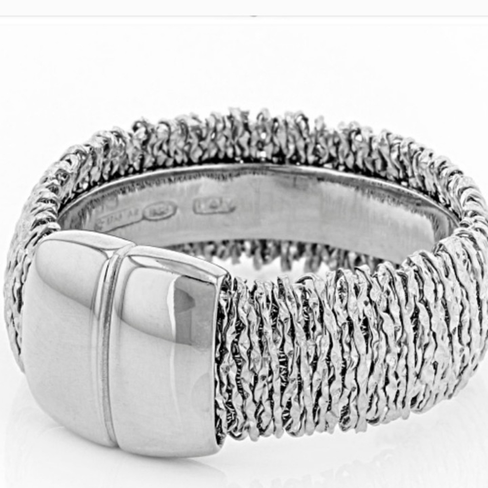 Chic .925 Sterling Silver Women's Textured Band Ring